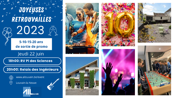 Joyeuses Retrouvailles 5-10-15-20 ans de sortie de Promo ! | AiLouvain 2023